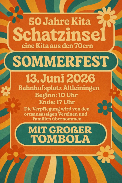 Mittel Flyer Sommerfest 2026 KiTa Schatzinsel